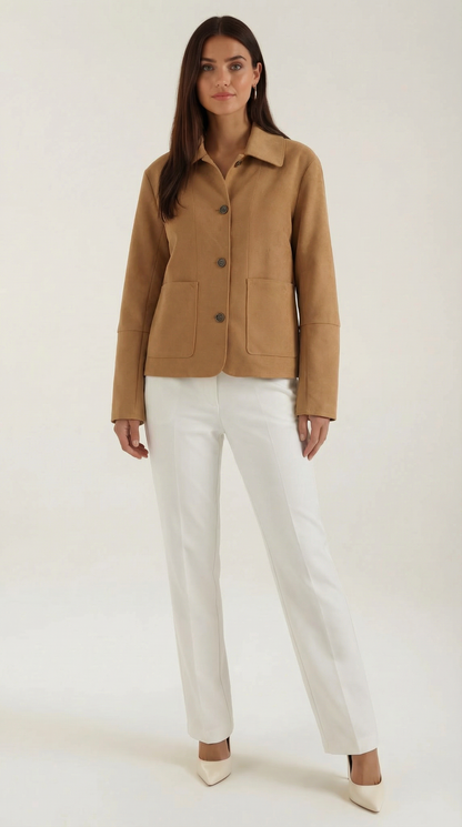Weiche Damenjacke mit Knöpfen Modern - BerlinGlamour