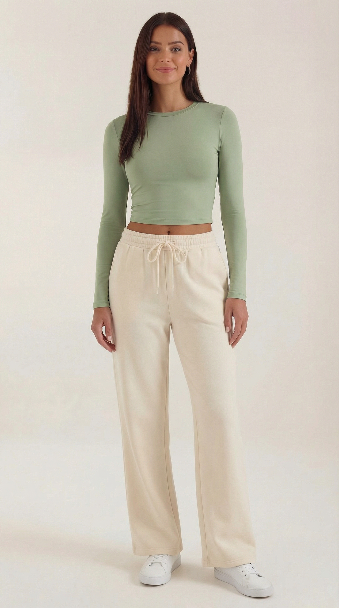 Damen Top Langarm Crop Oberteil Modern - BerlinGlamour