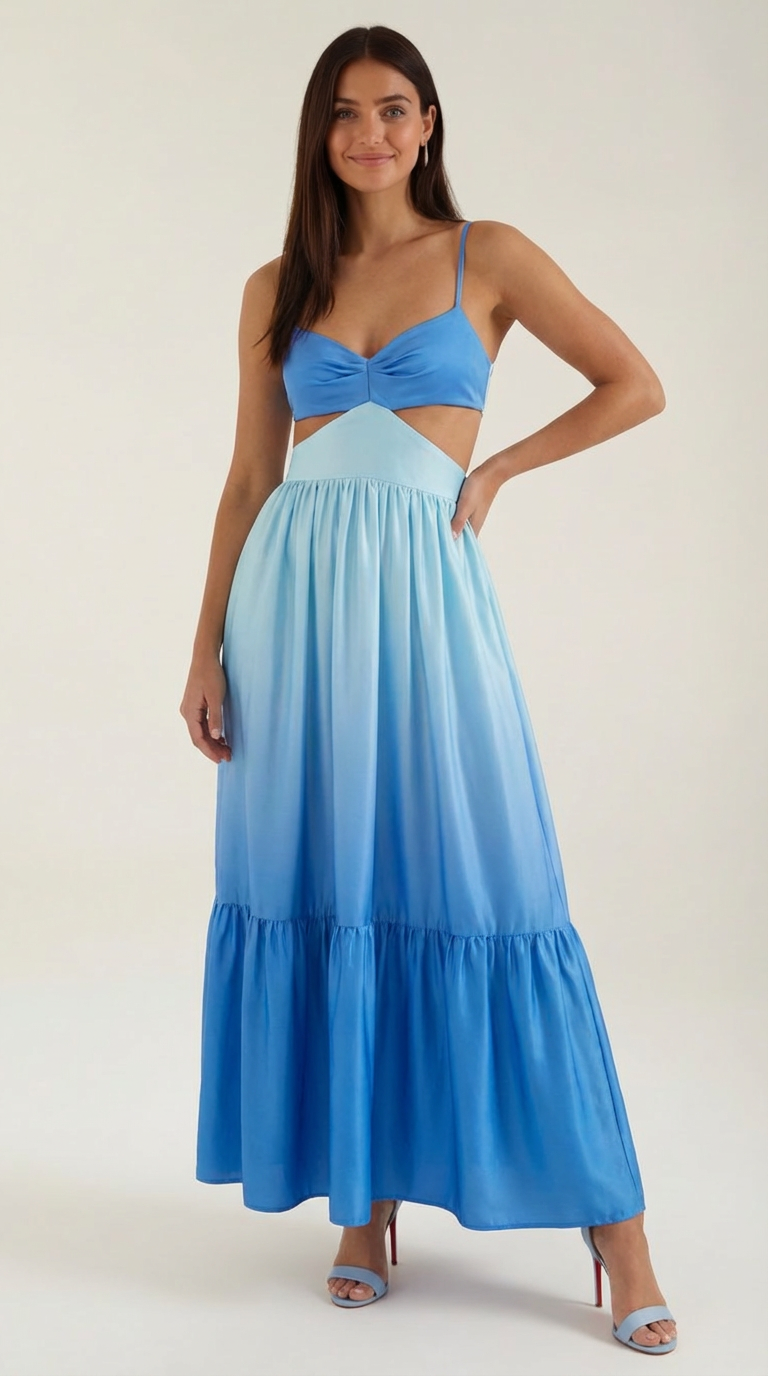 Laura Maxikleid mit tiefer Ausschnitt Frauenkleid Elegant - BerlinGlamour