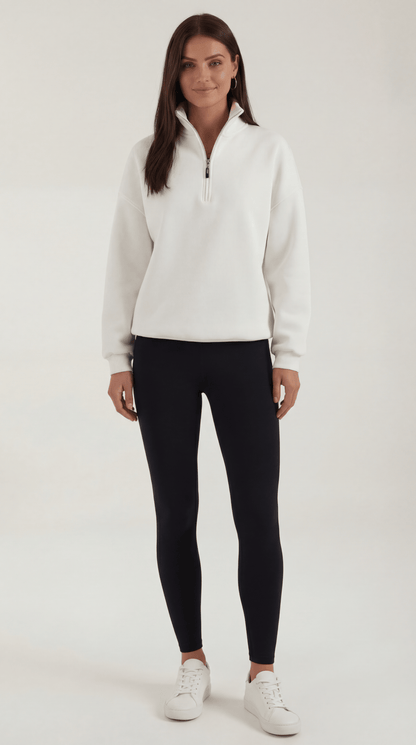 Großer Oversize Pullover Quarter Zip Warm - BerlinGlamour