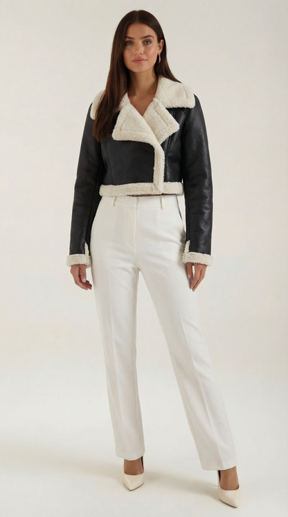Kurze Fleecejacke Damen Warm Verkürzt - BerlinGlamour