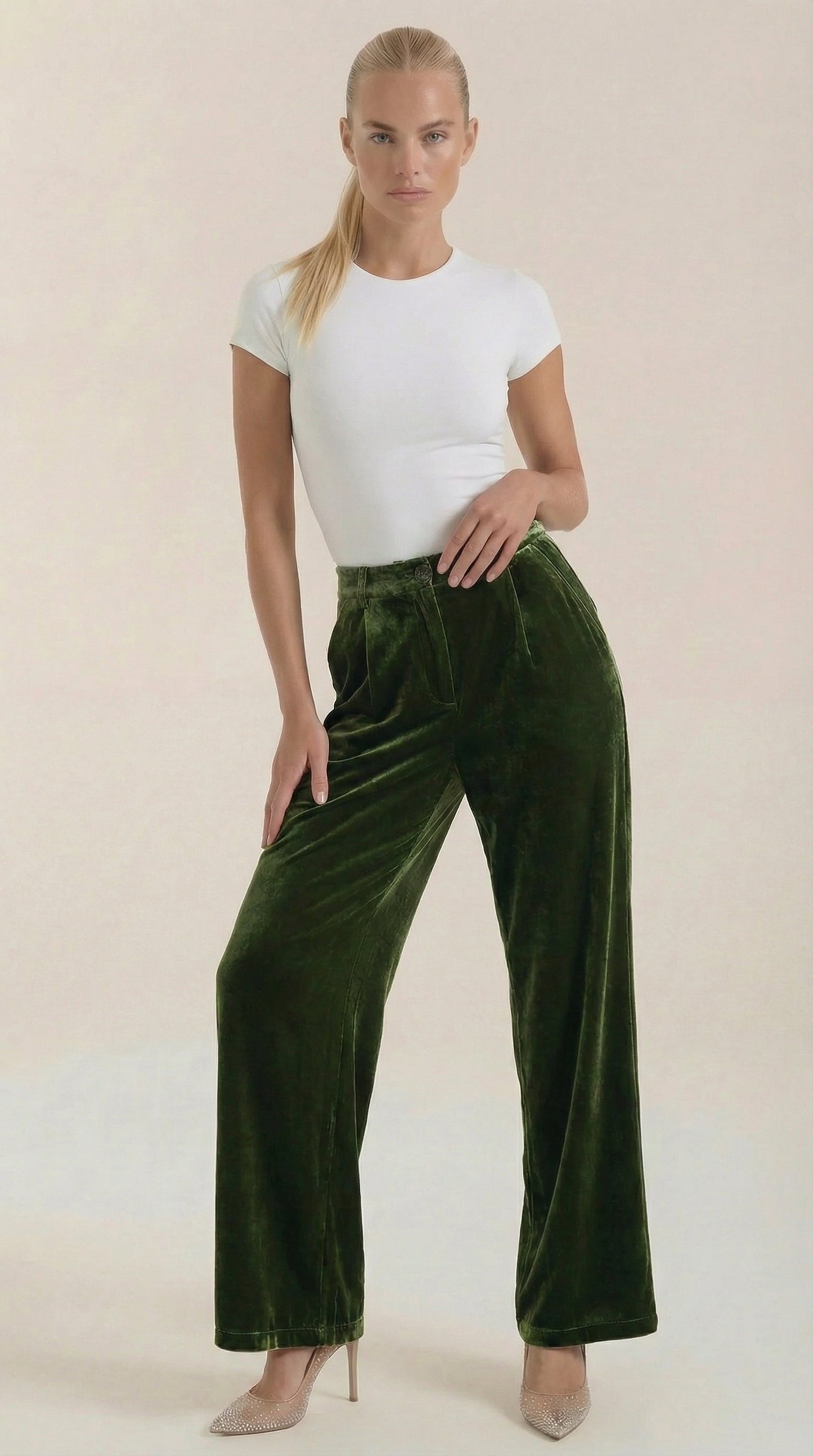 Weite Samthose Damen Hose Bequem - BerlinGlamour
