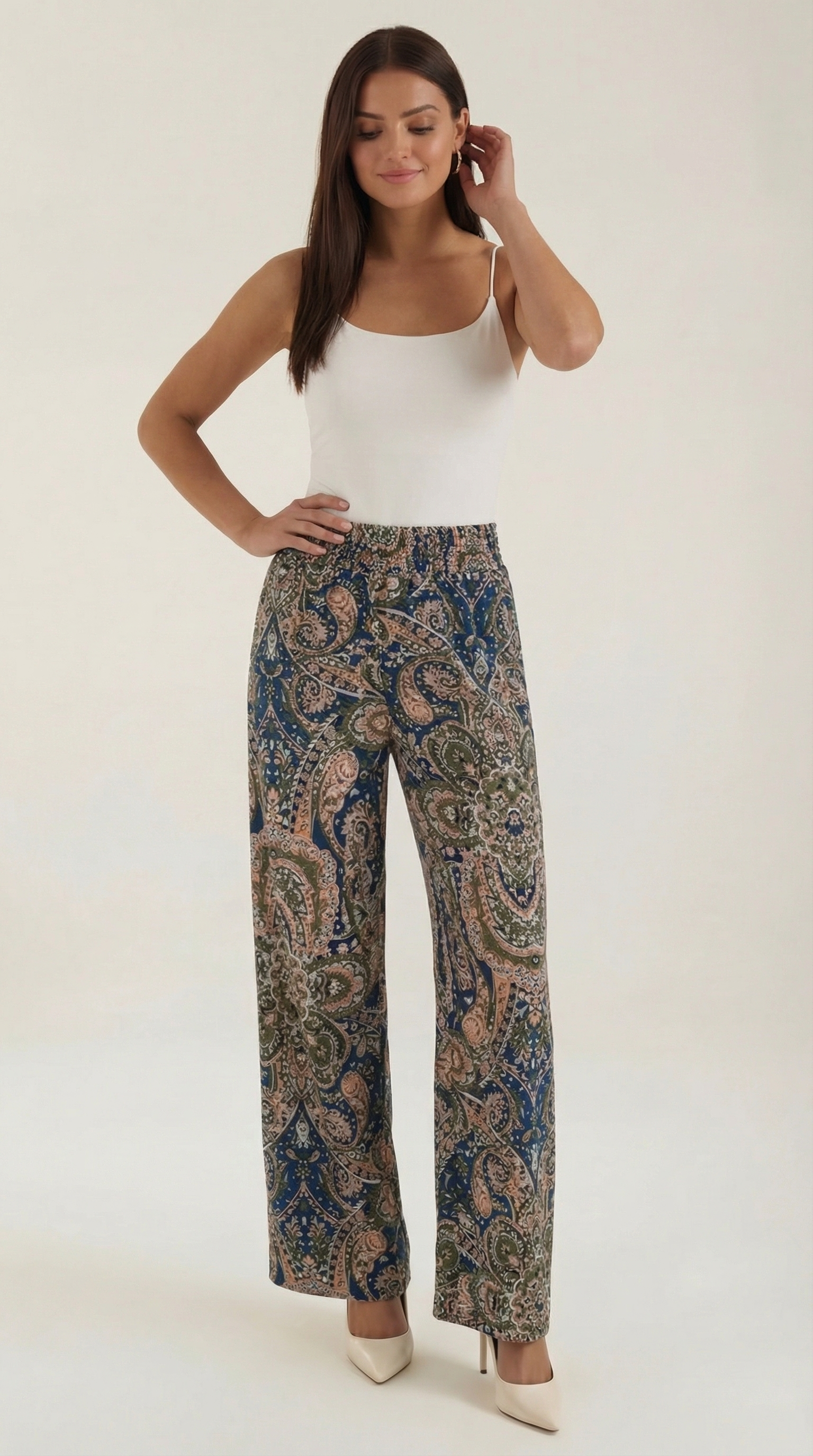 Paisley Hose Damen Elegant Blumenmuster - BerlinGlamour