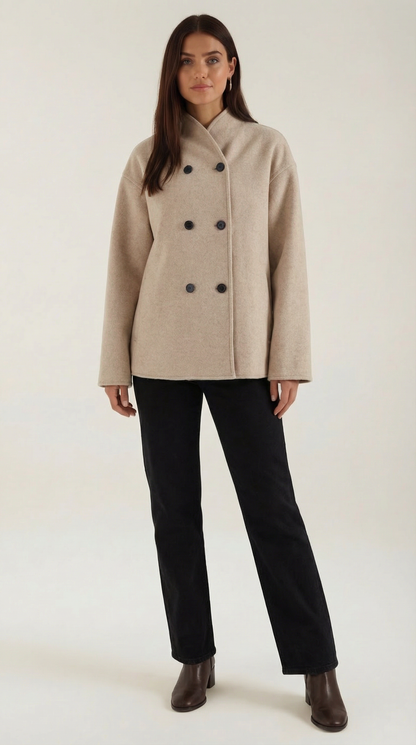Große Oversized Jacke Damen Knöpfe Modern - BerlinGlamour