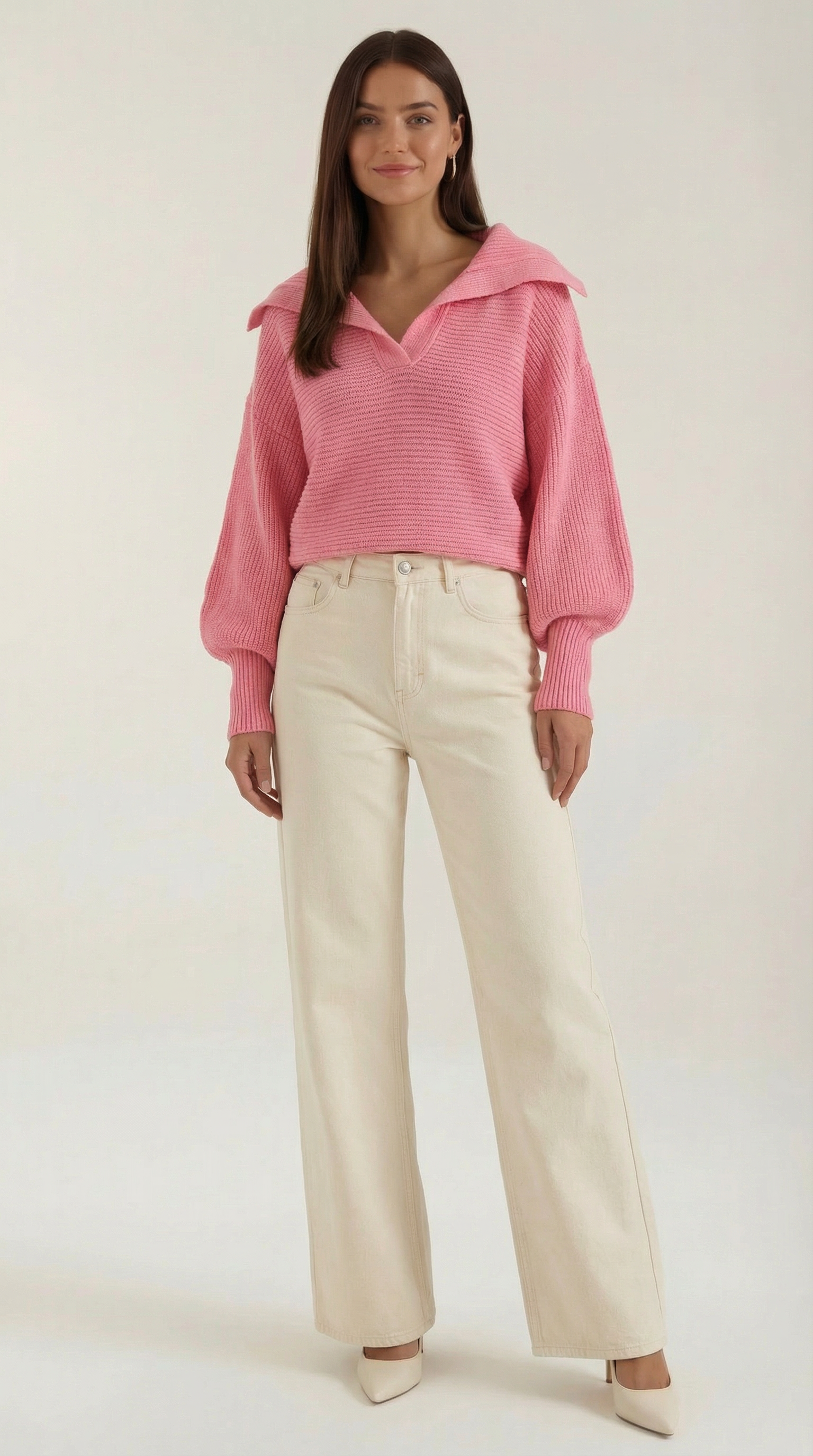 Grobstrickpullover Damen mit Kragen Warm - BerlinGlamour