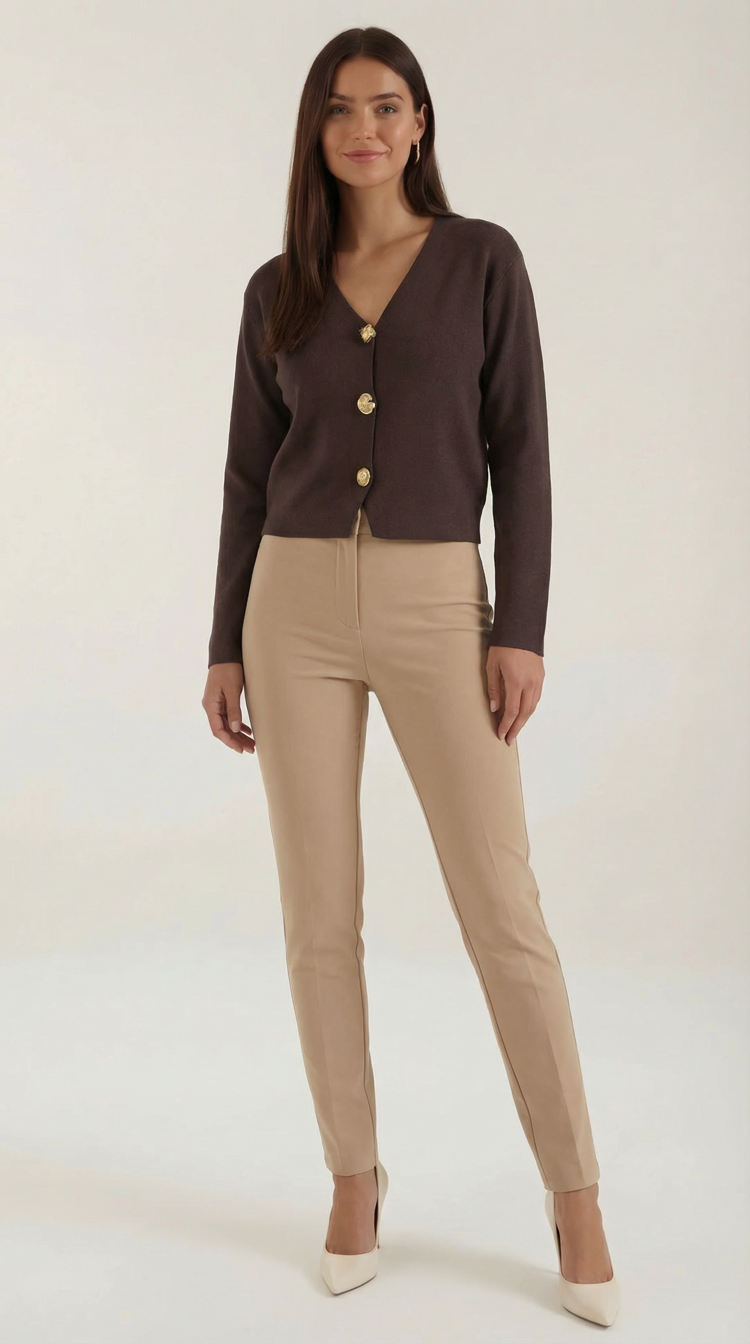 Strickjacke V-Ausschnitt Damen Modern - BerlinGlamour