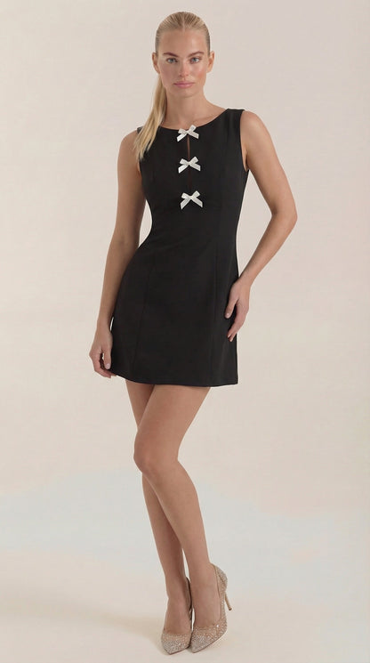 Kleines Minikleid Mit Schleife Damen Kurz - BerlinGlamour