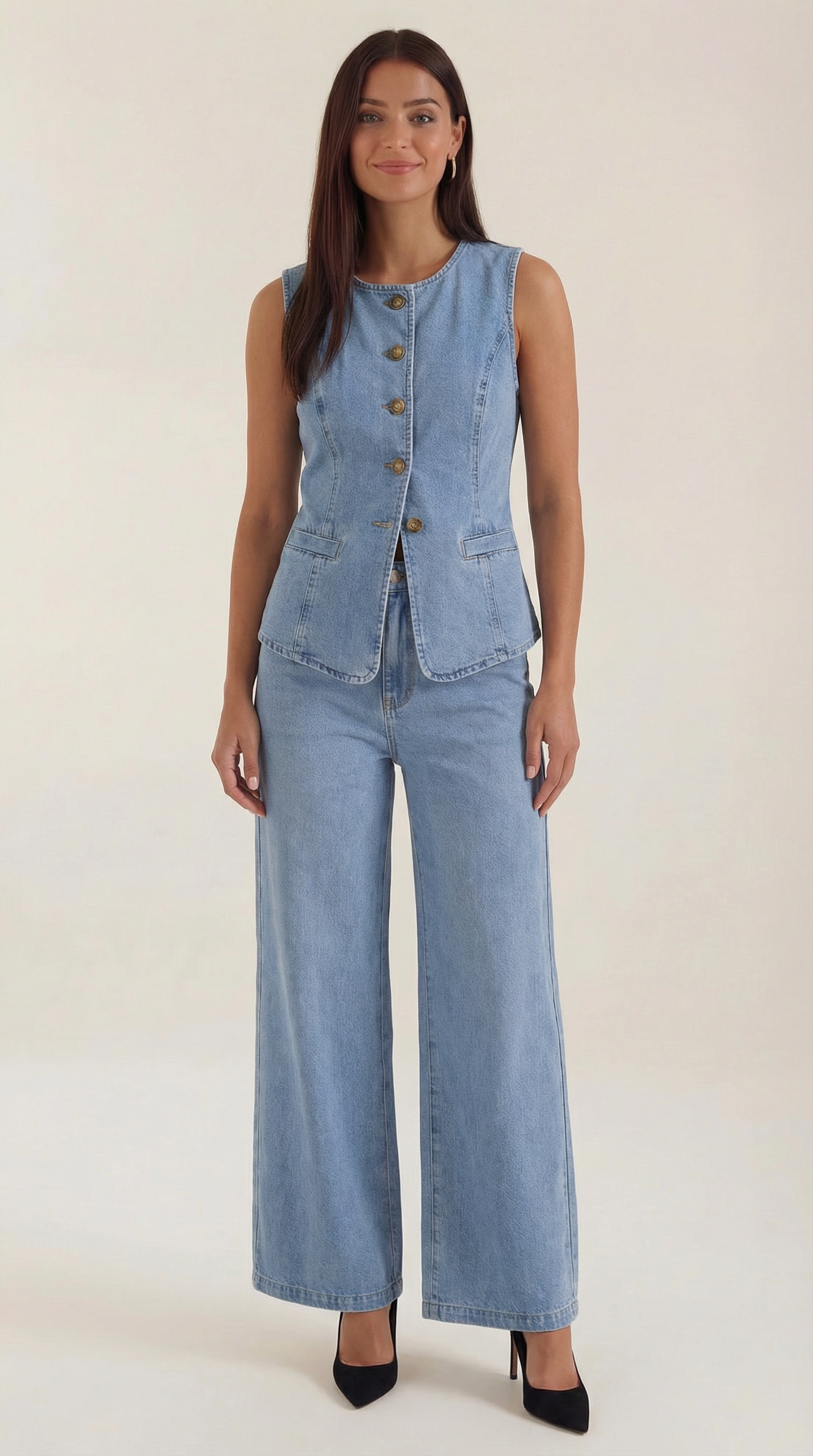 Denim-Set Frauen Blau Classic - BerlinGlamour