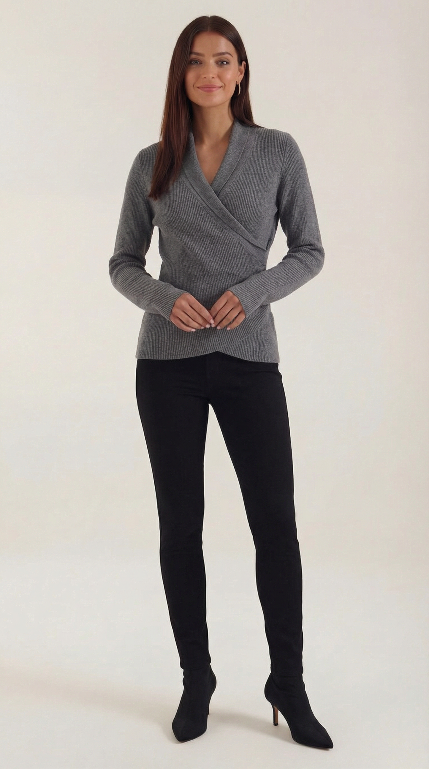 Weicher Strickpullover Damen Wickel-Pullover - BerlinGlamour