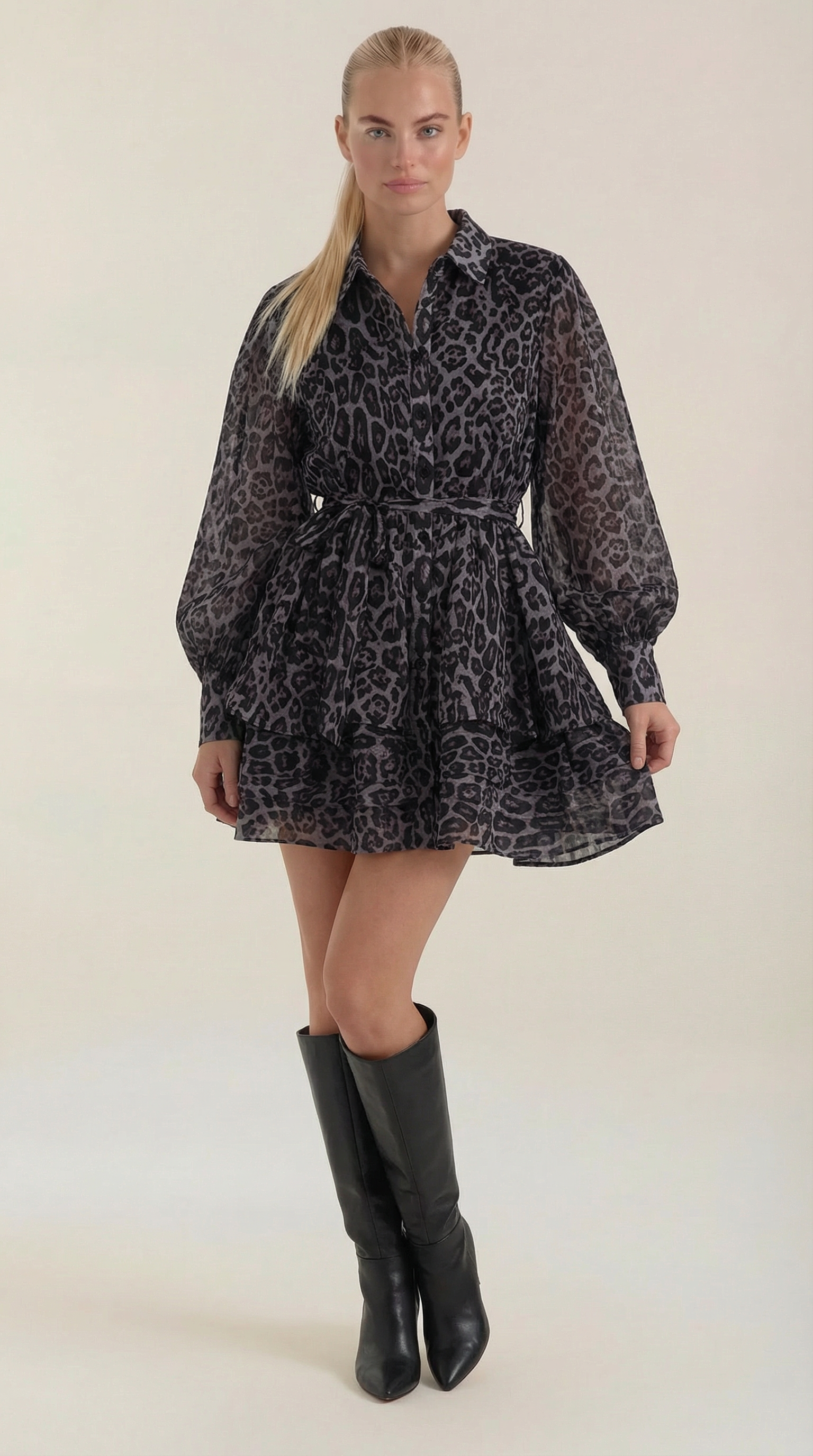 Leopardenprint Kleid Minikleid Damen Party - BerlinGlamour