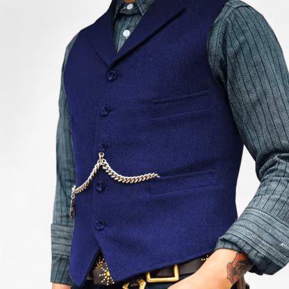 Herren Anzugweste Zeitlos Elegant Schwarze Slimfit