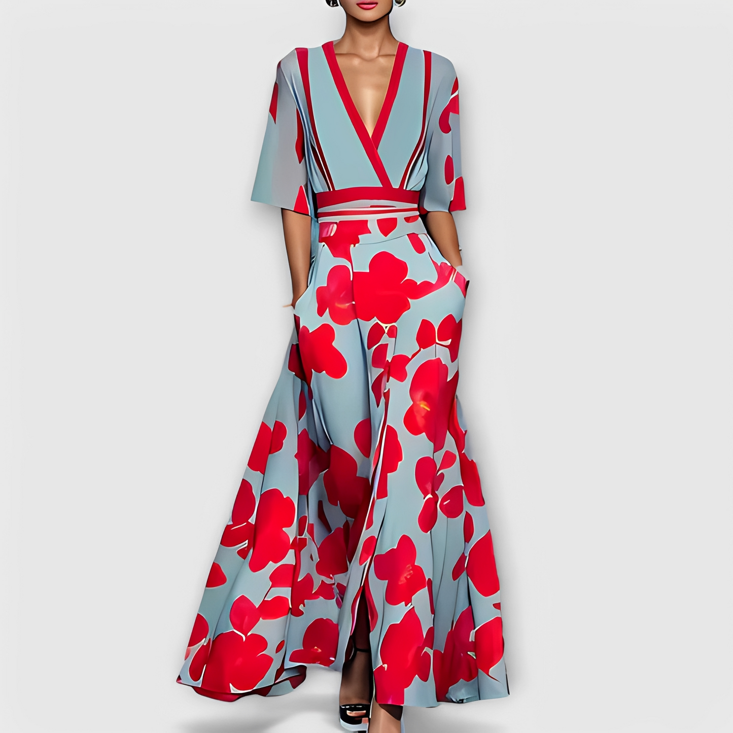 Damenkleid Blumenmuster Sommerkleid Elegant - BerlinGlamour