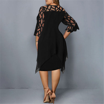 Plus Size Midi Kleid Elegantes Frauenkleid Lang