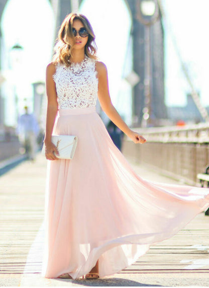 Elegantes Maxikleid Chiffon Abendkleid Lang