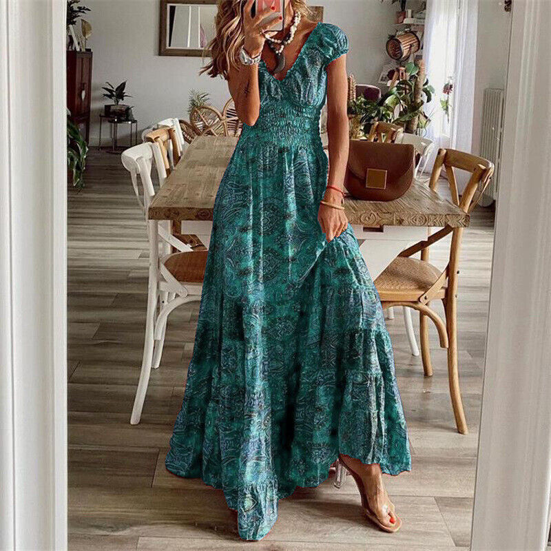 Boho Langkleid Maßgeschneidert Elegant Frauenkleid