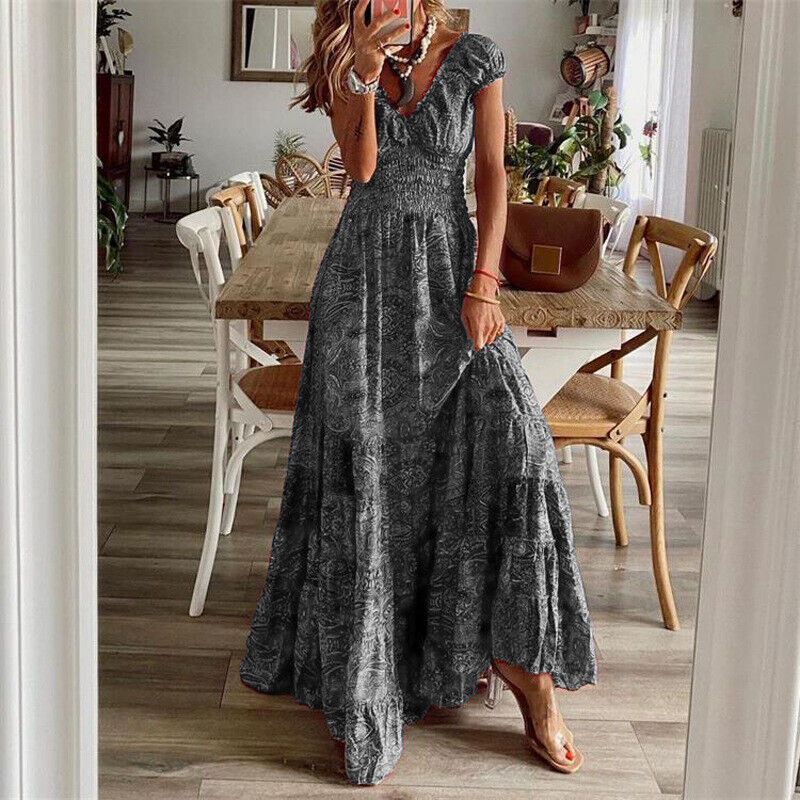 Boho Langkleid Maßgeschneidert Elegant Frauenkleid