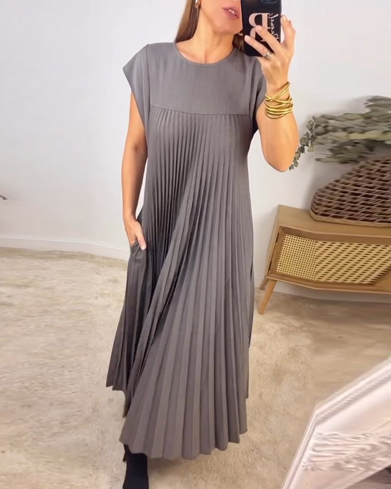 Baumwollkleid Plissee Elegant Damenkleid Sommer