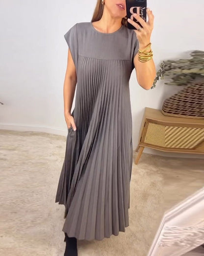 Baumwollkleid Plissee Elegant Damenkleid Sommer