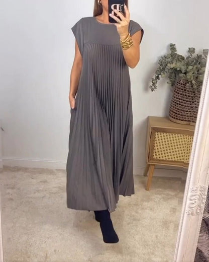 Baumwollkleid Plissee Elegant Damenkleid Sommer