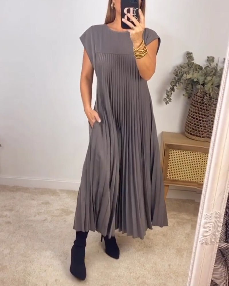 Baumwollkleid Plissee Elegant Damenkleid Sommer