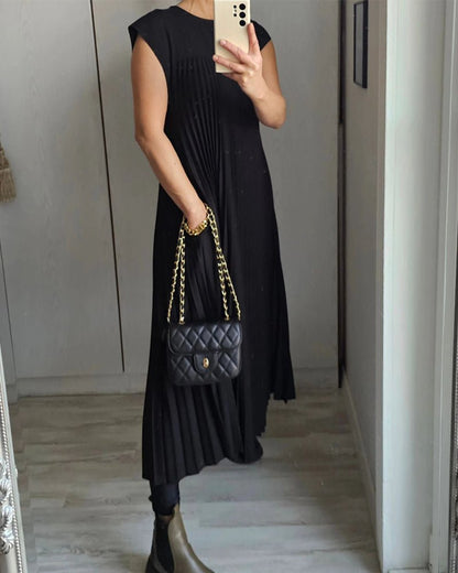 Baumwollkleid Plissee Elegant Damenkleid Sommer