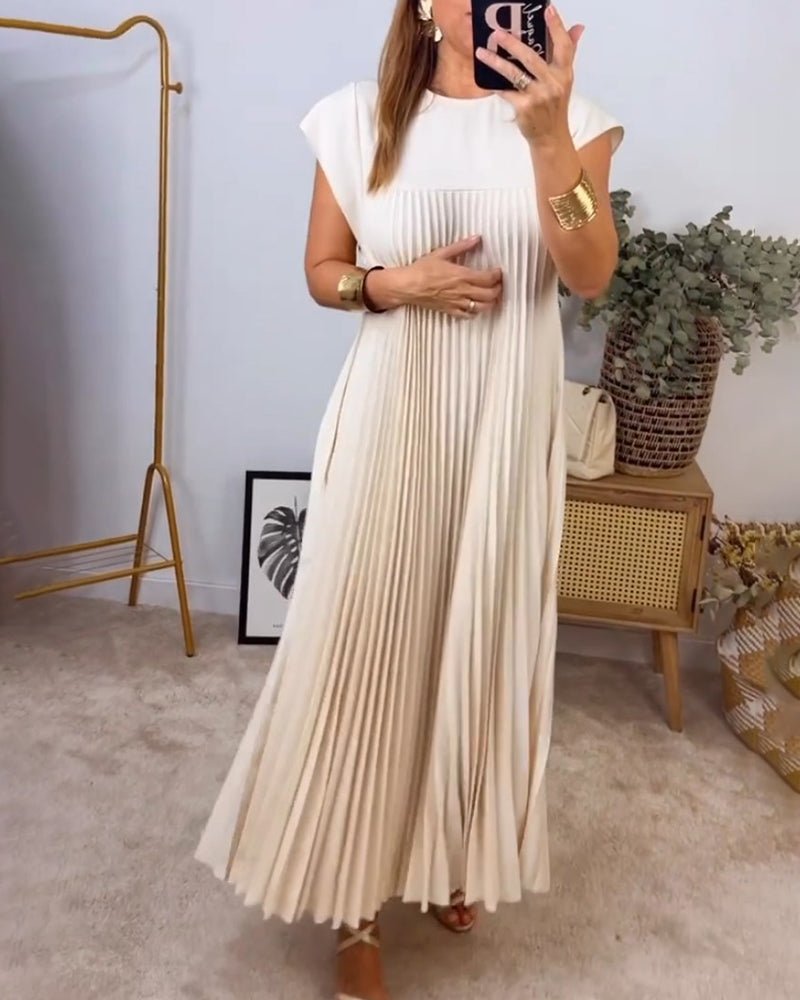 Baumwollkleid Plissee Elegant Damenkleid Sommer