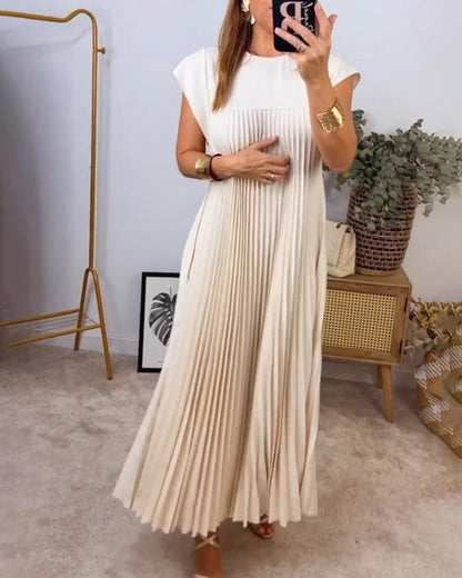 Baumwollkleid Plissee Elegant Damenkleid Sommer