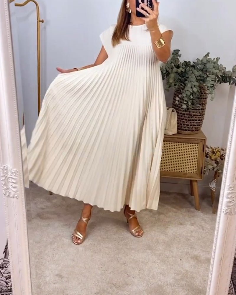 Baumwollkleid Plissee Elegant Damenkleid Sommer