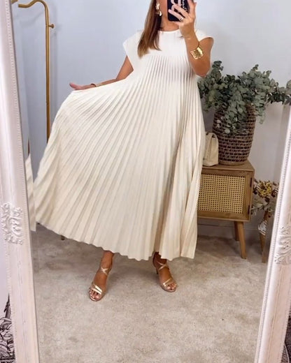 Baumwollkleid Plissee Elegant Damenkleid Sommer