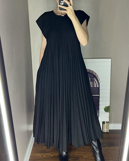 Baumwollkleid Plissee Elegant Damenkleid Sommer
