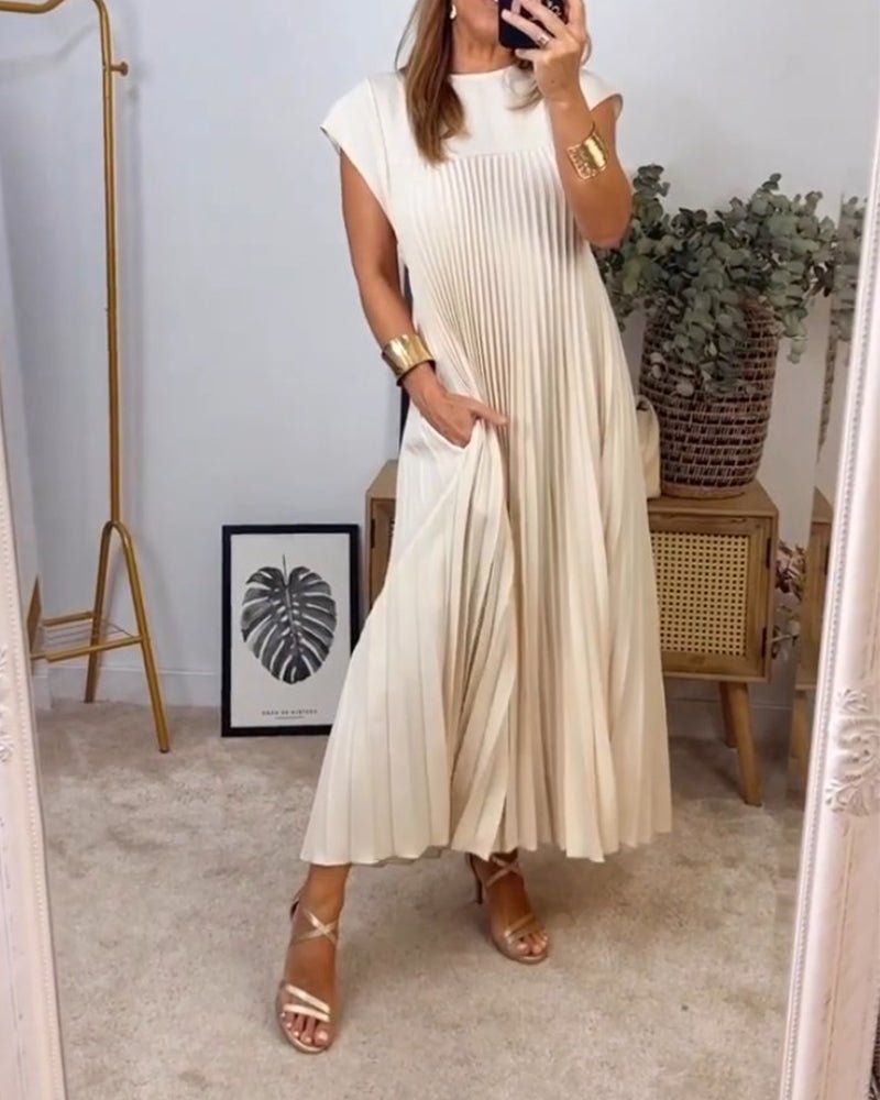 Baumwollkleid Plissee Elegant Damenkleid Sommer