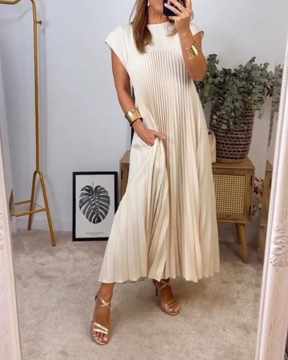 Baumwollkleid Plissee Elegant Damenkleid Sommer