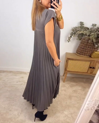 Baumwollkleid Plissee Elegant Damenkleid Sommer
