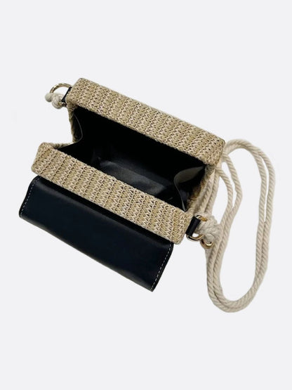 Kleine Damen Strohtasche Sommer Schwarz