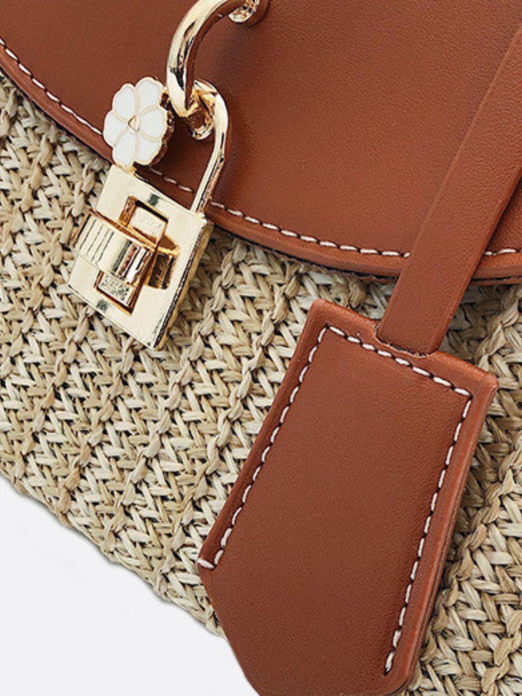 Kleine Damen Strohtasche Sommer Schwarz