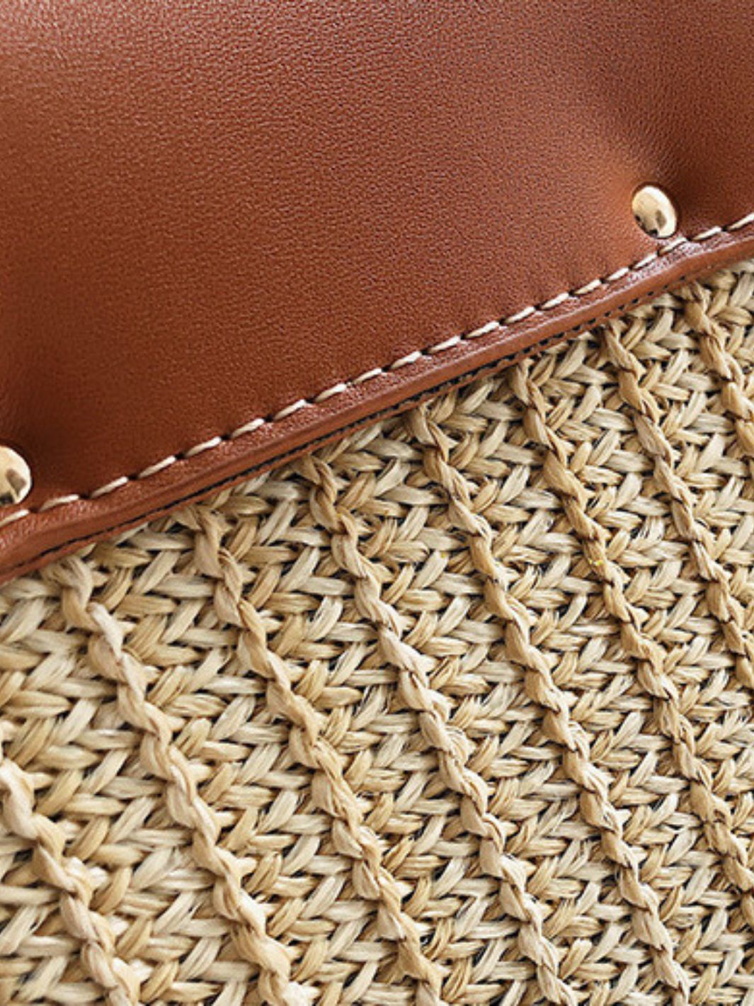 Kleine Damen Strohtasche Sommer Schwarz