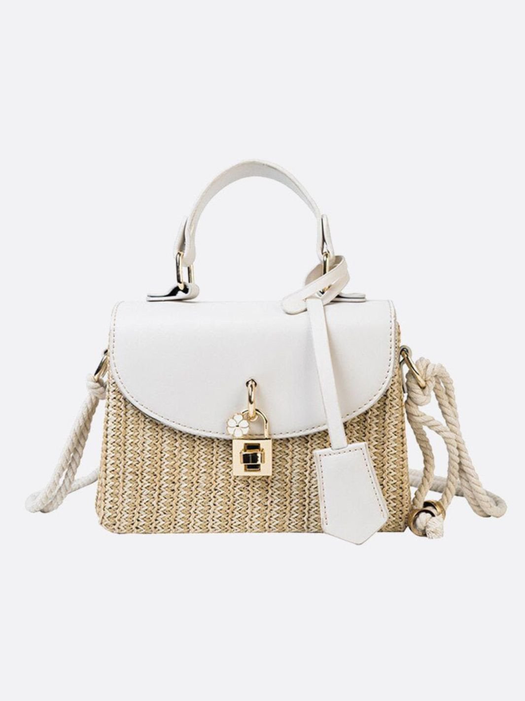 Kleine Damen Strohtasche Sommer Schwarz