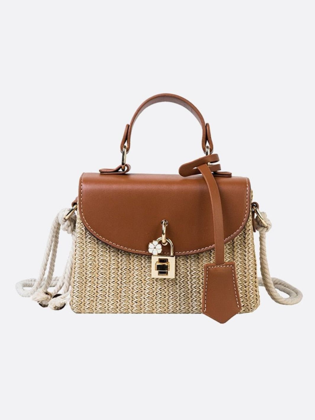 Kleine Damen Strohtasche Sommer Schwarz