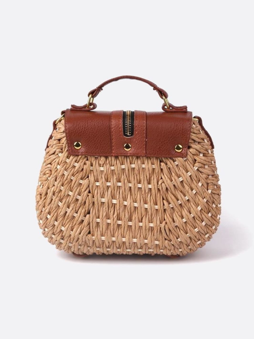 Kleine Stroh-Schultertasche Sommer Crossbody Beige