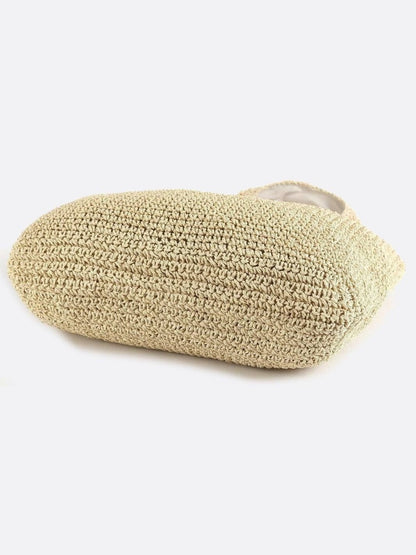 Strohtasche mit Reißverschluss und Schulterriemen Sommer