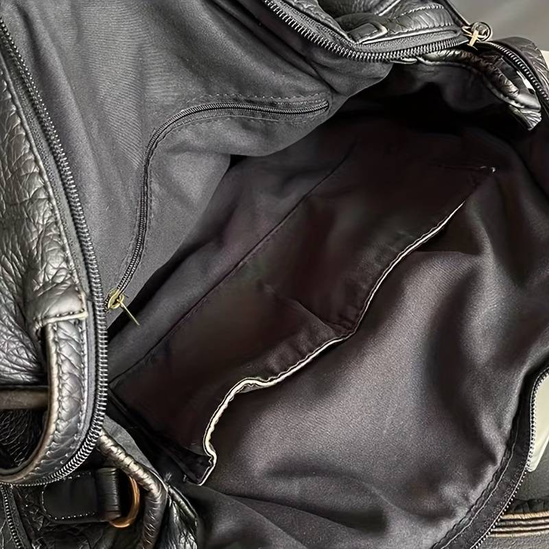 Elegante Lederhandtasche Schwarz Damen