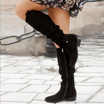 Damenstiefel Elegante Modestiefel Rutschfest Schwarz
