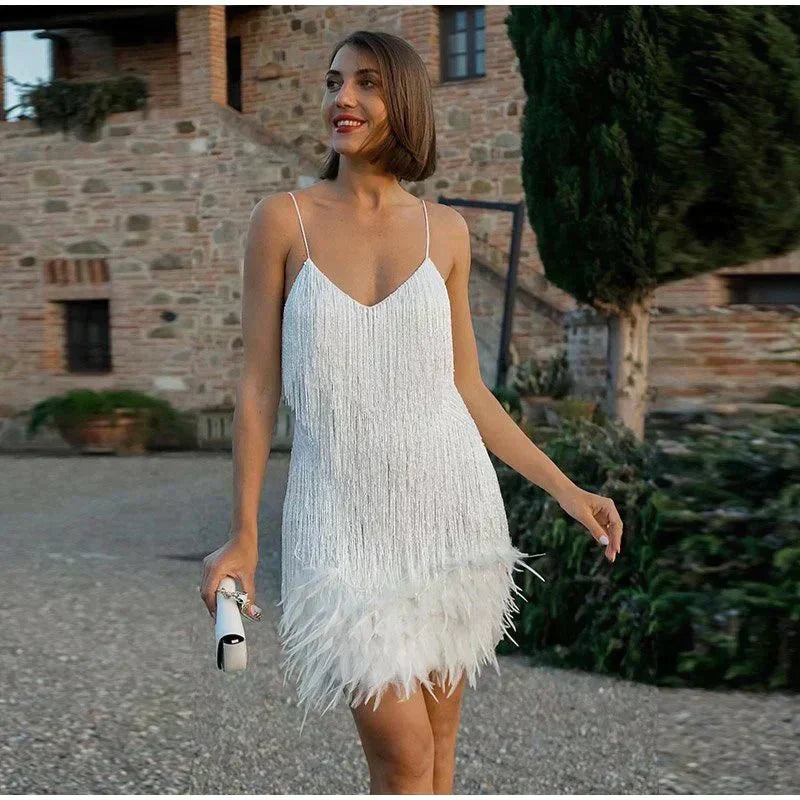 Cocktail Kleid Damen Sommer Minikleid Pailletten Figurbetont