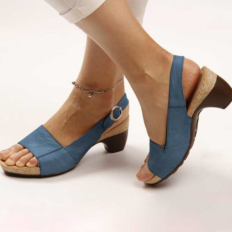 Damen Sandalen Orthopädisch mit Absatz bequem
