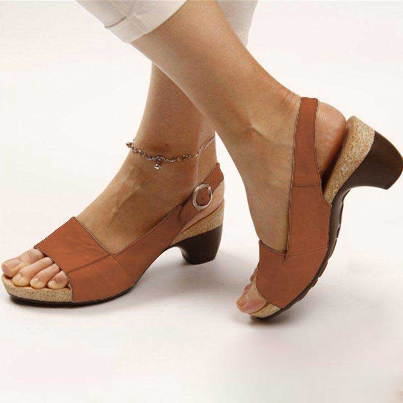 Damen Sandalen Orthopädisch mit Absatz bequem - BerlinGlamour