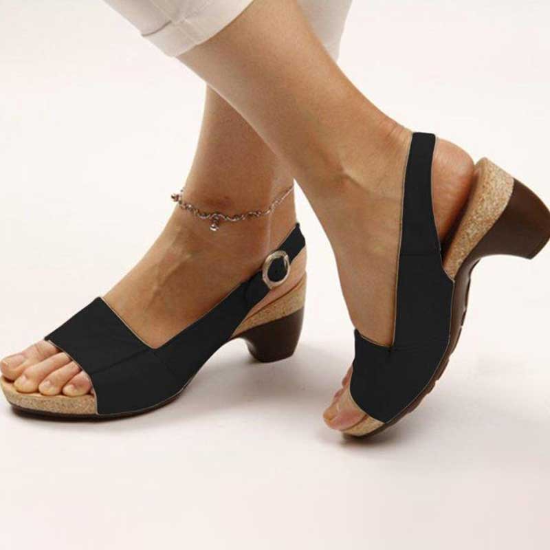 Damen Sandalen Orthopädisch mit Absatz bequem