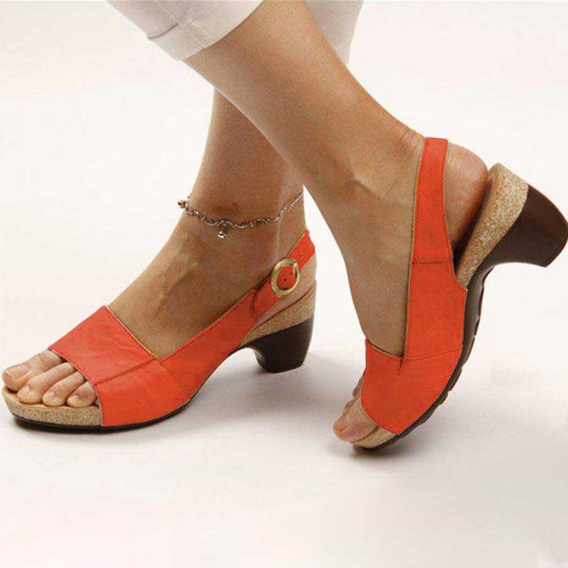 Damen Sandalen Orthopädisch mit Absatz bequem