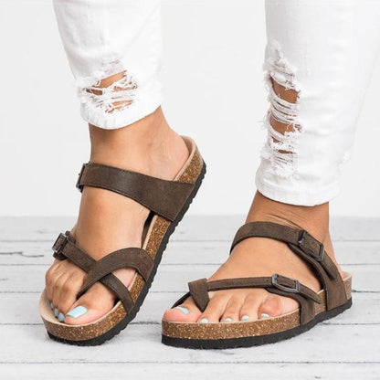 Sandale Rom Stil Flip Flops Große Größen Flacher Absatz