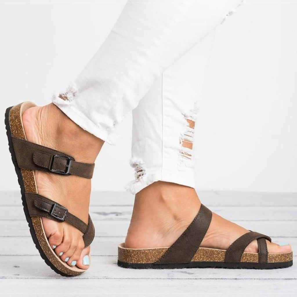 Sandale Rom Stil Flip Flops Große Größen Flacher Absatz - BerlinGlamour