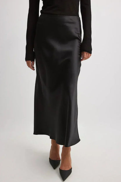 Satin Rock Hochwertig Mit Hoher Taille Damen
